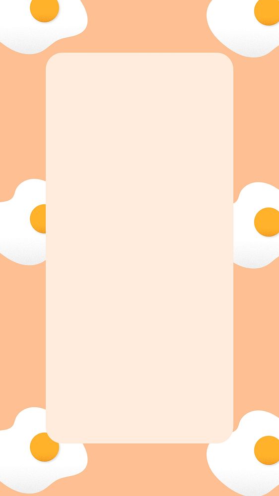 Pastel pattern frame, cute fried egg food psd clipart