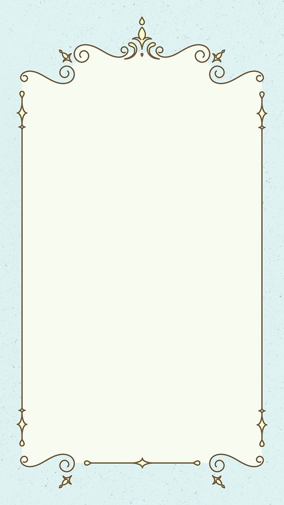 Vintage frame psd on pastel blue background