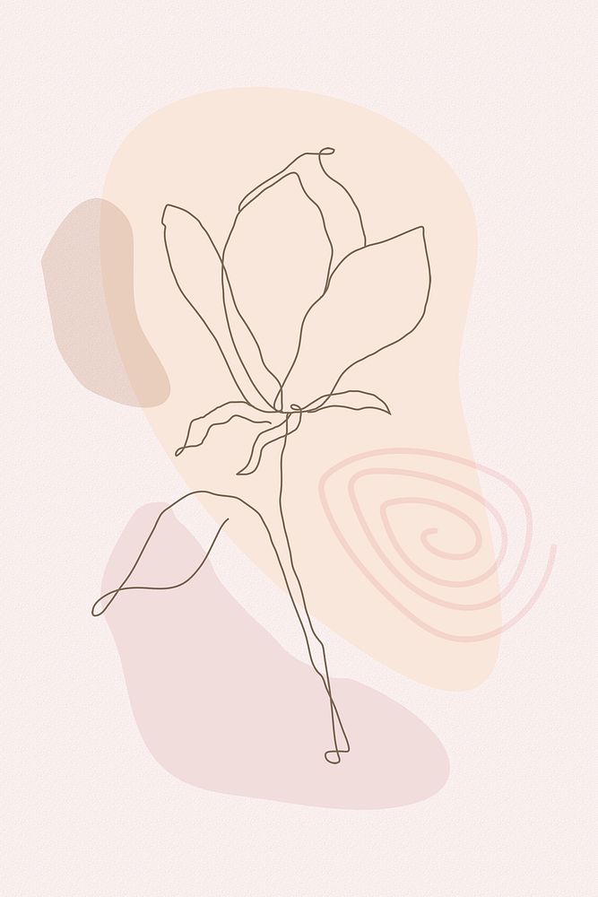 Aesthetic phone wallpaper psd pink flower background