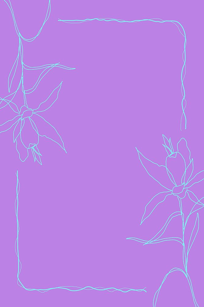 Purple flower frame psd background