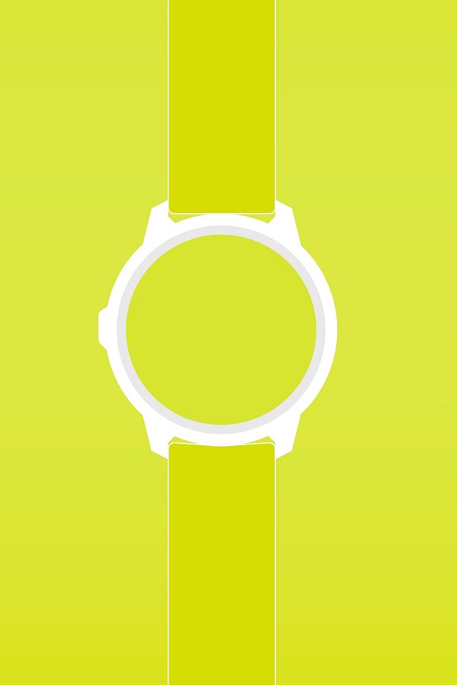 Green smartwatch, blank round screen, health tracker device psd illustration