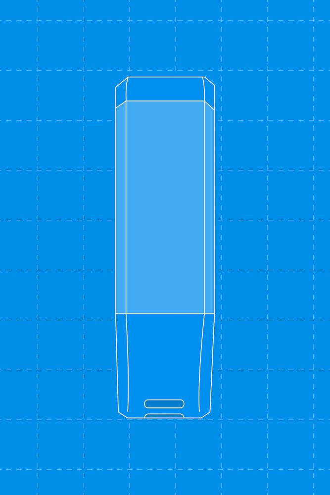 Blue smartwatch mockup, blank rectangle black screen, health tracker device psd illustration