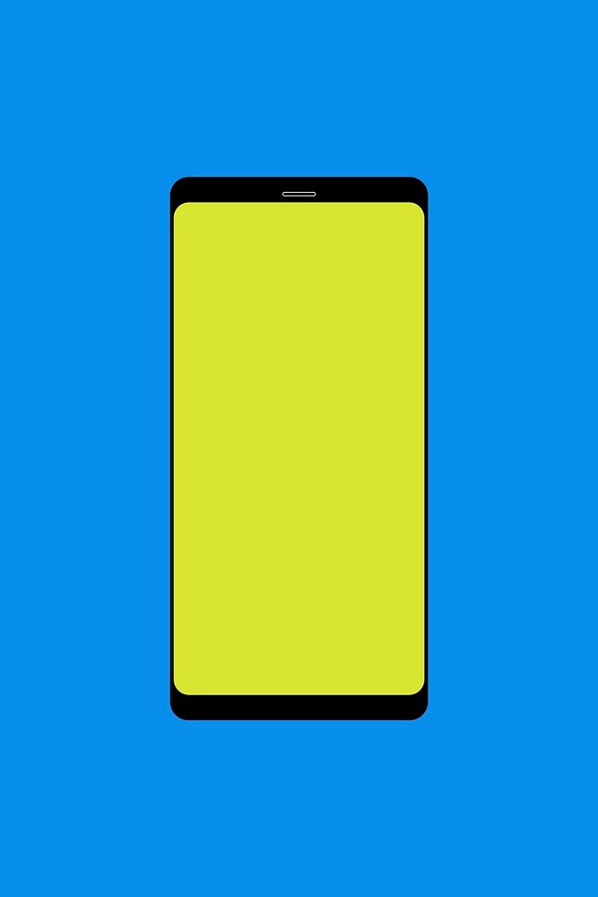 Black phone, blank green screen, digital device psd illustration