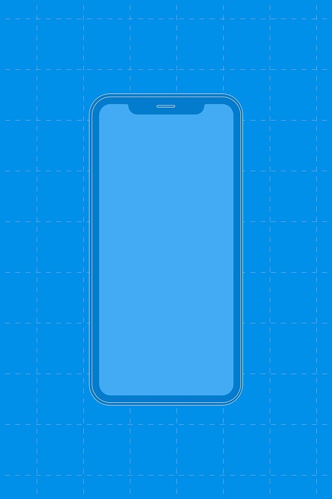 Blue smartphone, digital device psd illustration