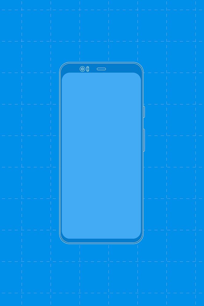 Blue mobile phone, digital device psd illustration