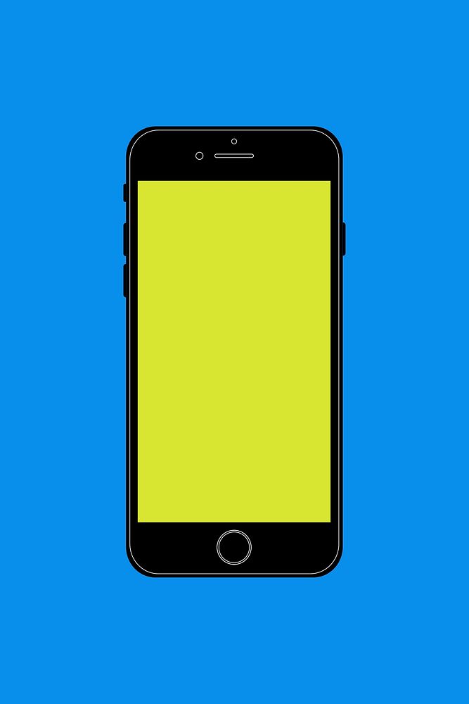 Black phone, blank green screen, digital device psd illustration