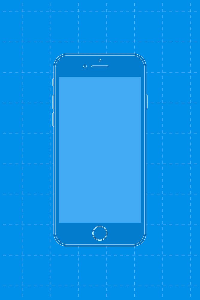 Blue smartphone, digital device psd illustration