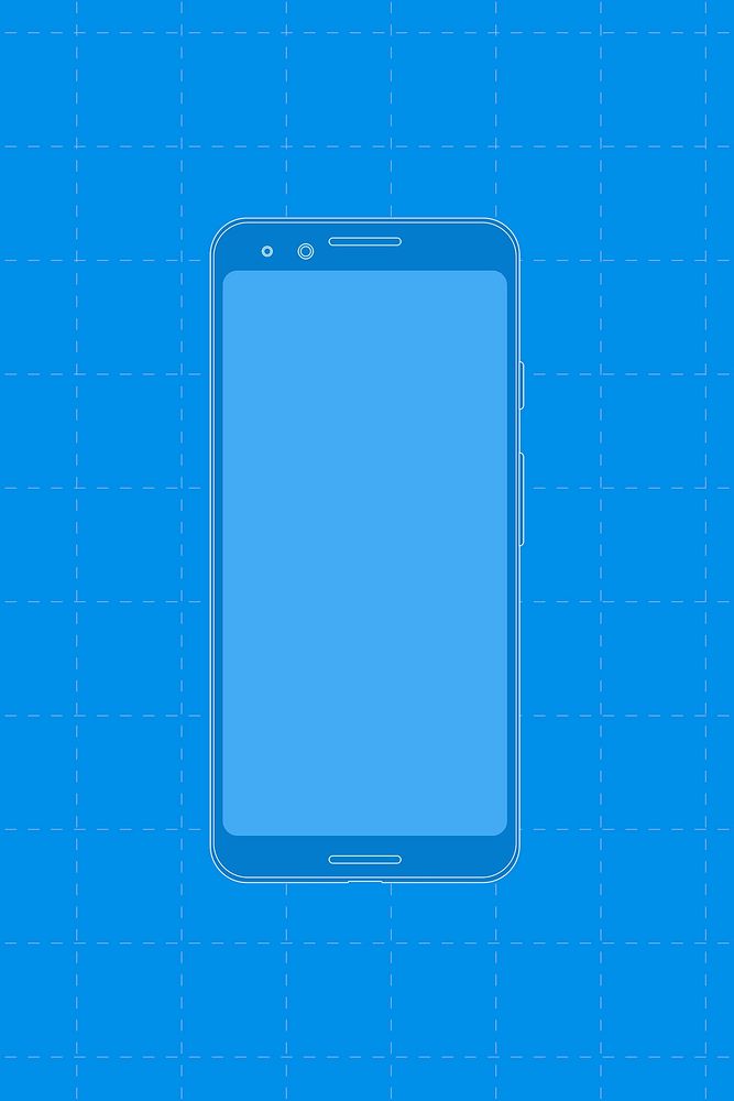 Blue mobile phone, digital device psd illustration