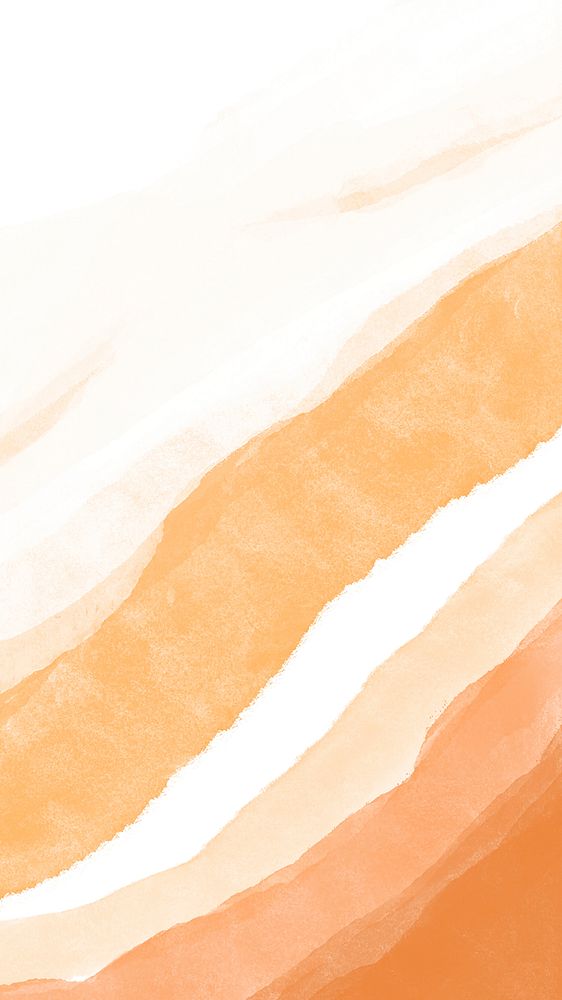 Watercolor wallpaper, orange phone background abstract design