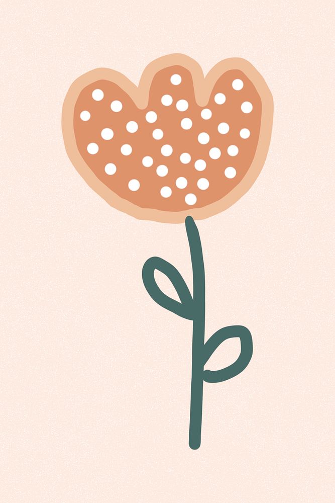Cute doodle flower psd illustration