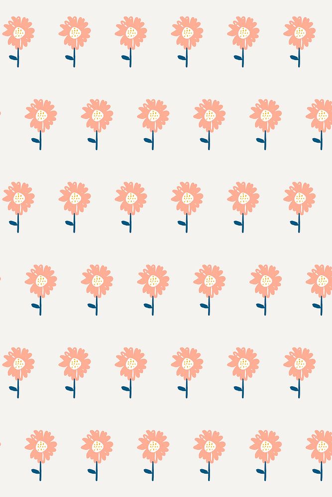 Cute flower background, seamless pattern vector