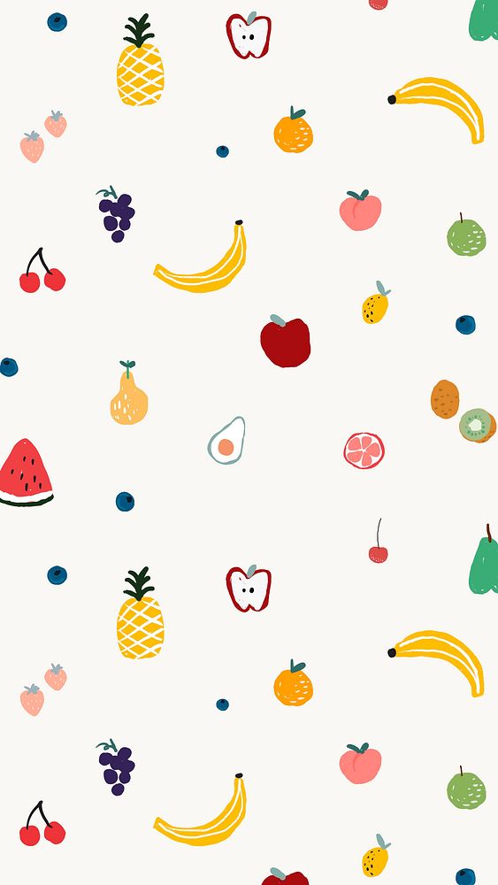 Fruits mobile wallpaper, iPhone background, cute vector