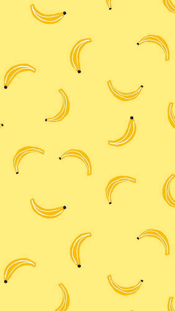 Banana iPhone wallpaper, mobile background, cute vector
