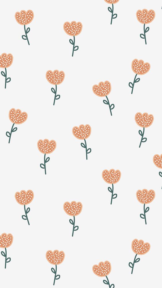 Flower iPhone wallpaper, mobile background, cute vector