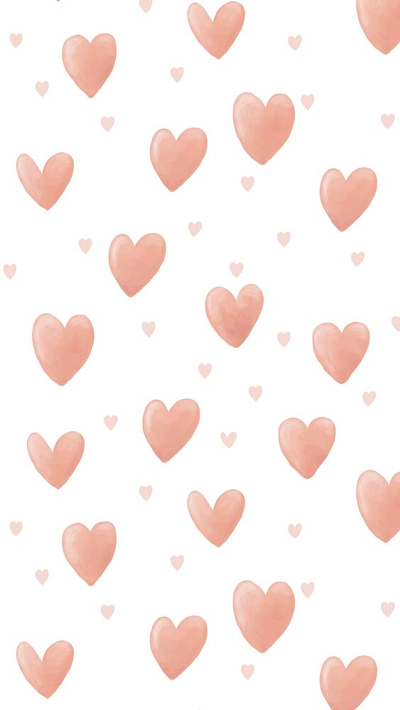 Heart iPhone wallpaper, mobile background, cute vector