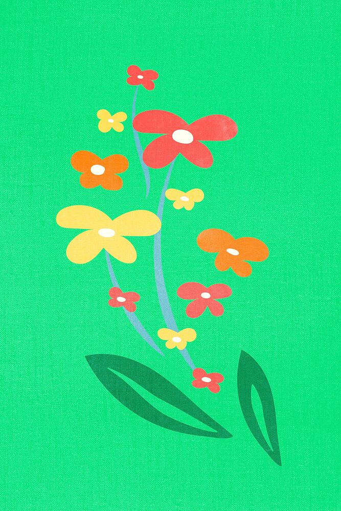Colorful flower, spring clipart psd illustration