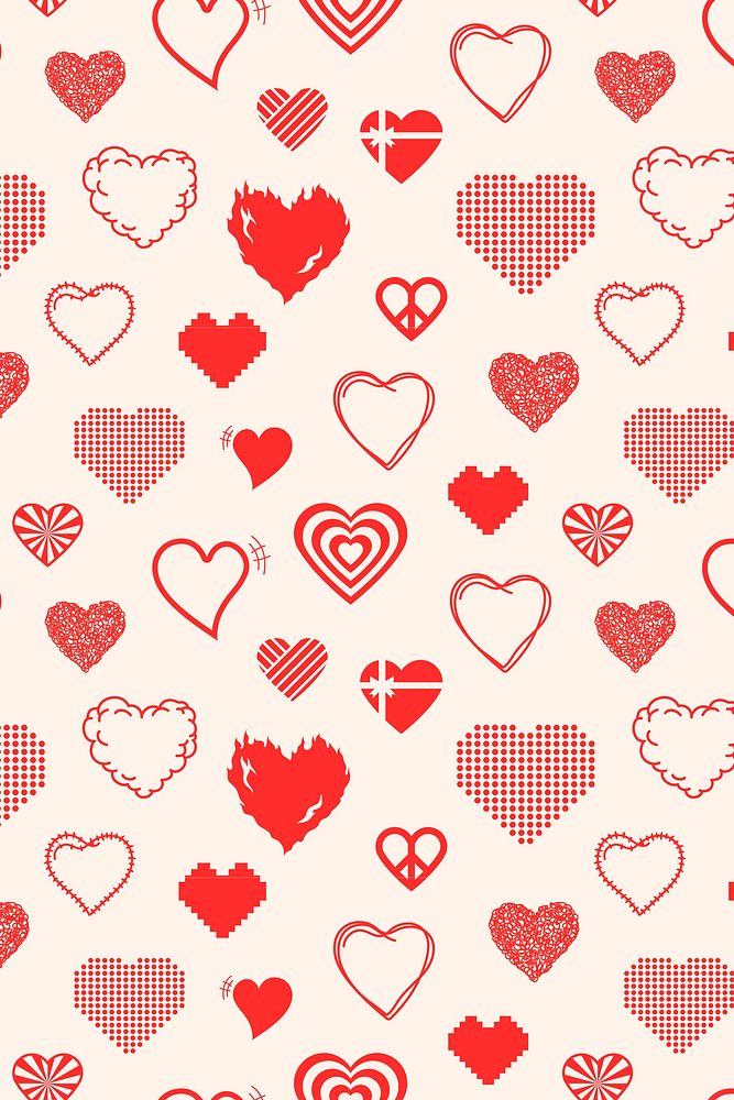 Valentine heart pattern background image psd