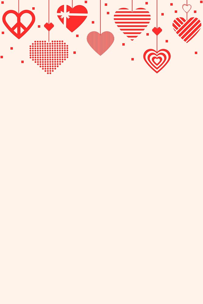 Cute heart border background psd, love graphic image