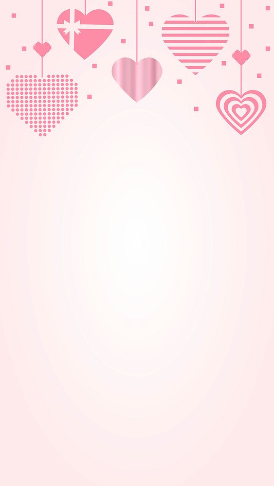 Heart mobile wallpaper psd, pink cute iPhone border background