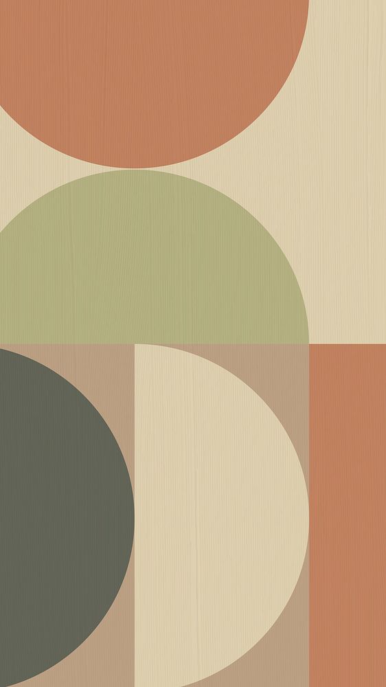 Bauhaus phone wallpaper, brown earth tone psd background