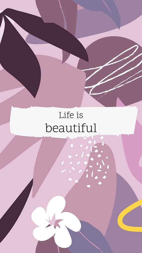 Life is beautiful story template, editable botanical design vector