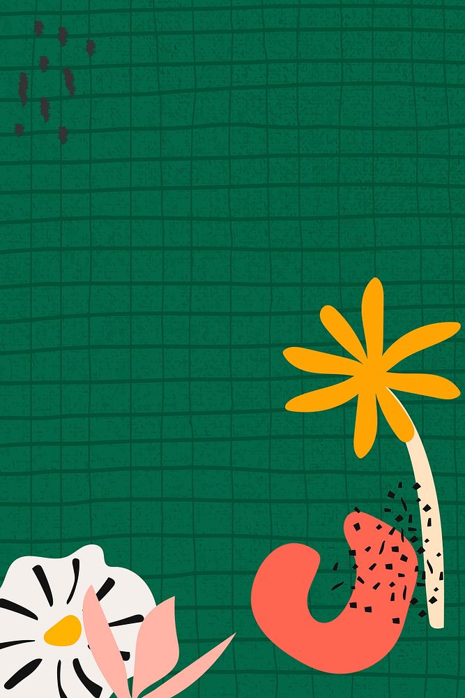 Green flower background grid pattern design space psd