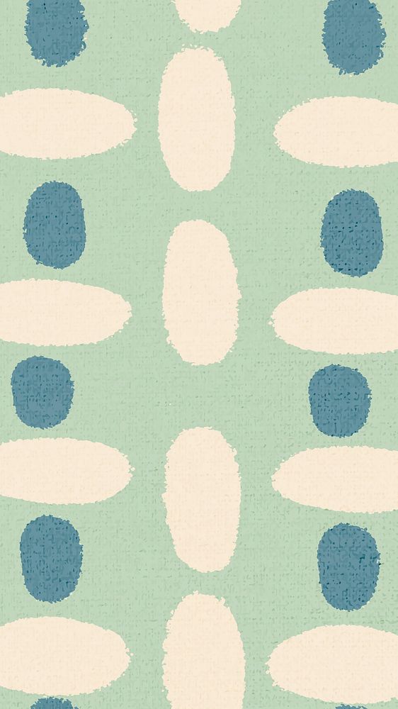 Etnic mobile wallpaper, fabric pattern iPhone background vector in green