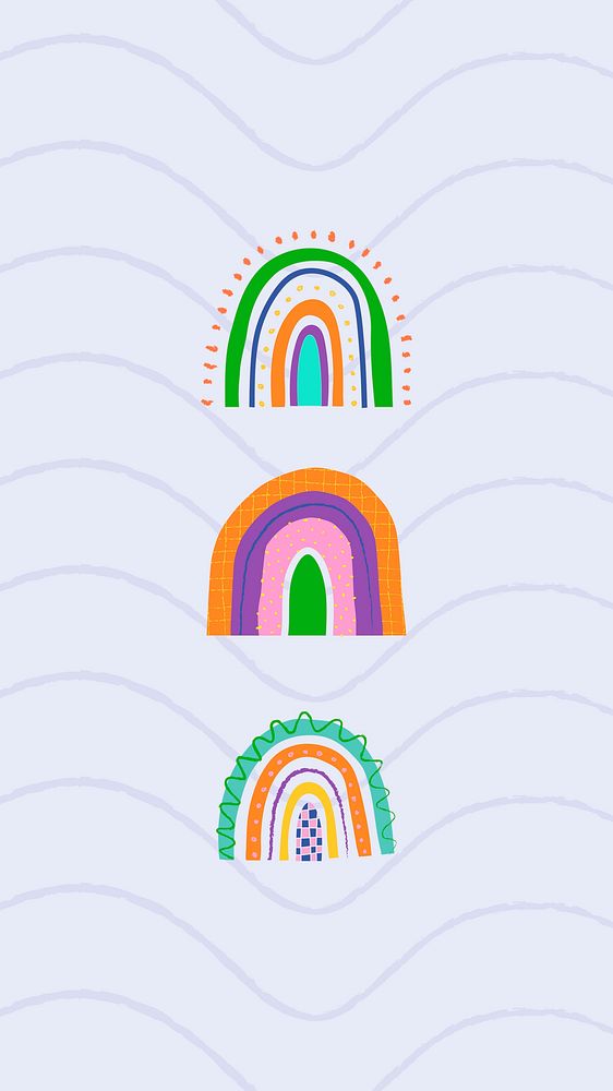 Rainbow iPhone wallpaper, funky mobile background psd