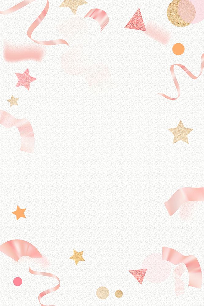 New year celebration background, pink glitter ribbon frame design vector