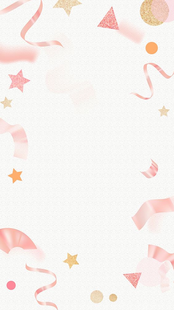 New year celebration background, pink glitter ribbon frame design vector