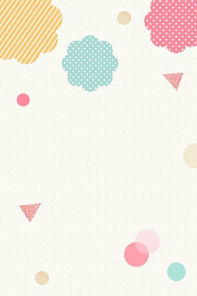 Cream geometric background, cute colorful patterns design vector