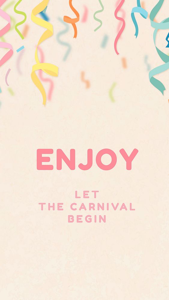 Festive confetti Instagram story template, colorful celebration vector set