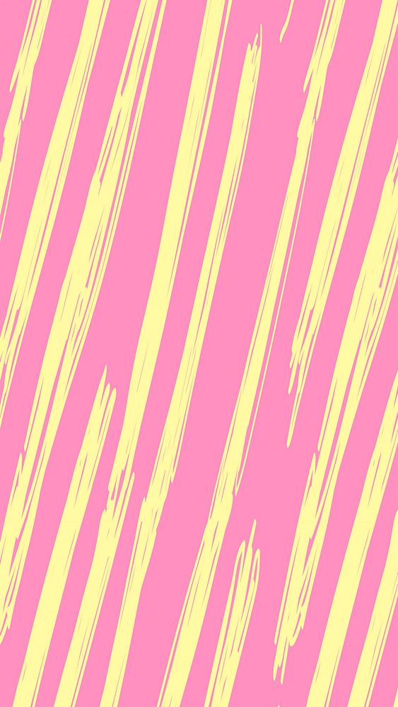 iPhone wallpaper, yellow brush doodle pattern vector
