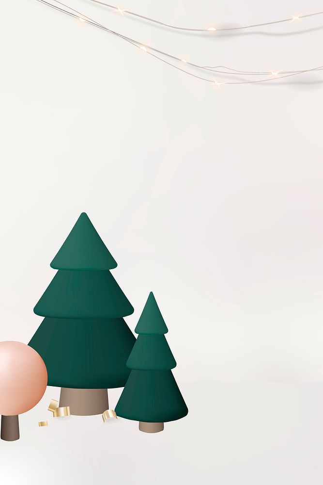 3D Christmas background, festive and cute design vector