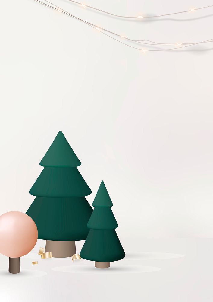3D Christmas background, festive and cute design vector