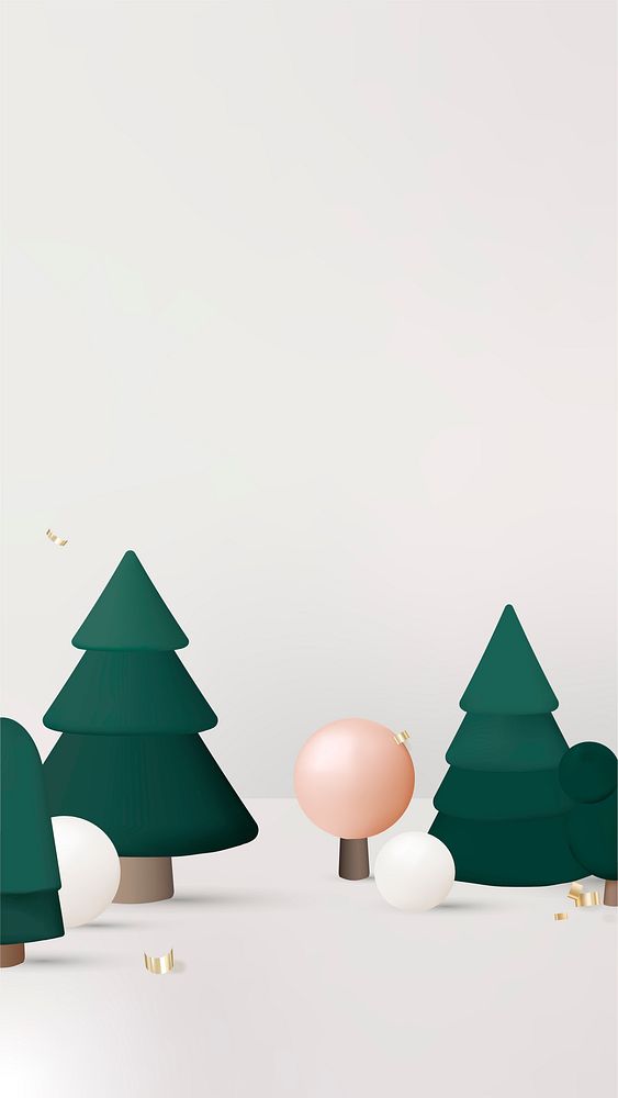 Christmas 3D iPhone wallpaper, aesthetic Xmas background