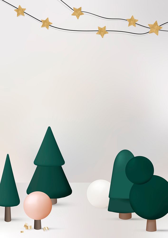 3D Christmas background, festive and cute design