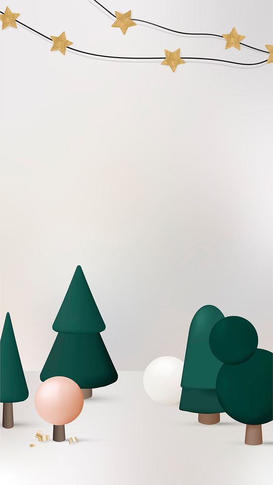 Christmas 3D mobile wallpaper, aesthetic Xmas background