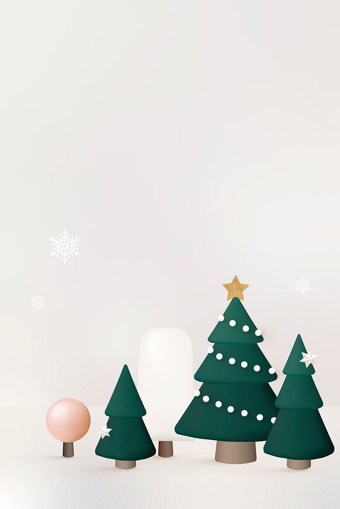 3D Christmas background, festive and cute design vector
