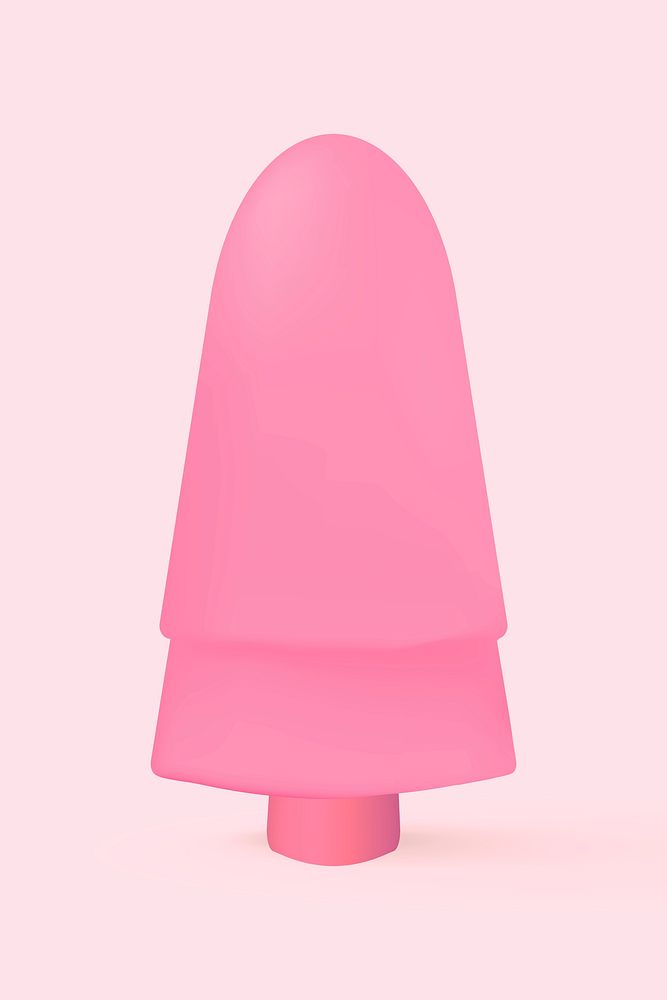 Pink 3D ice cream, cute dessert psd