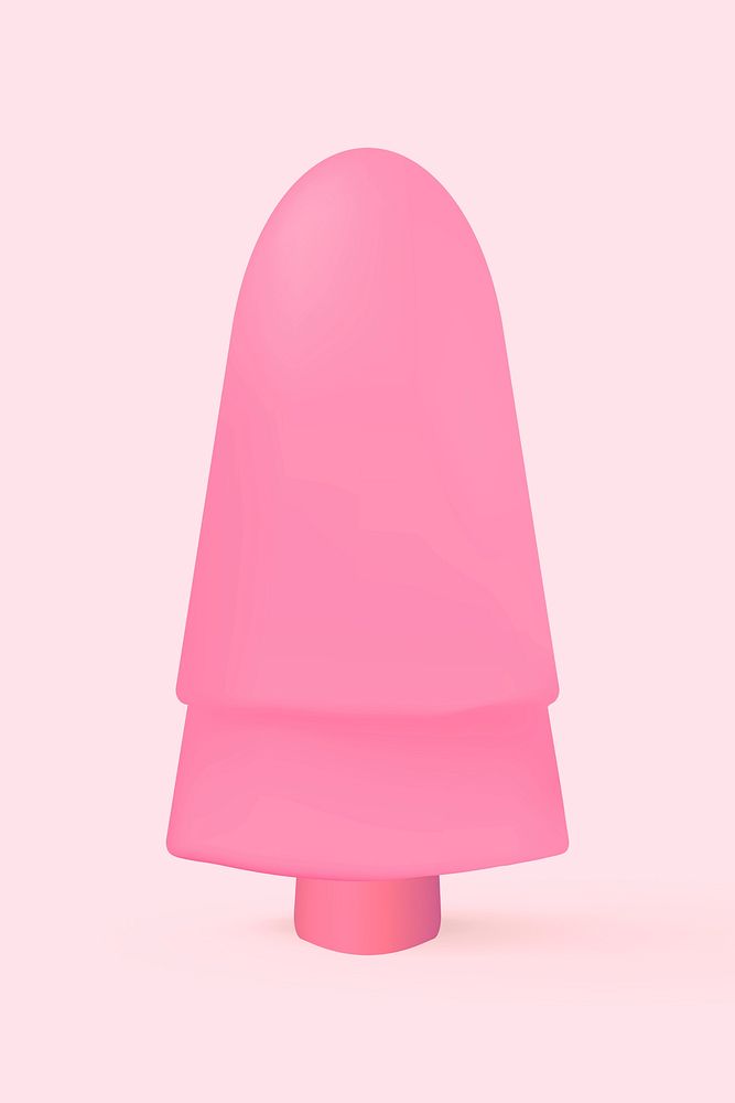 Pink 3D ice cream, cute dessert