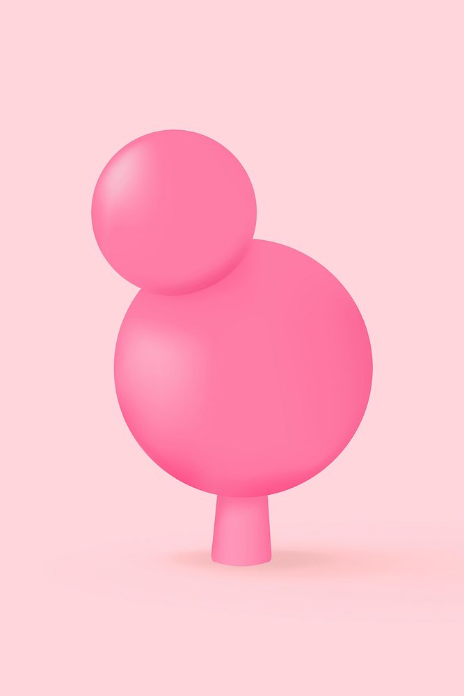 Pink lollipop, 3D sweet dessert