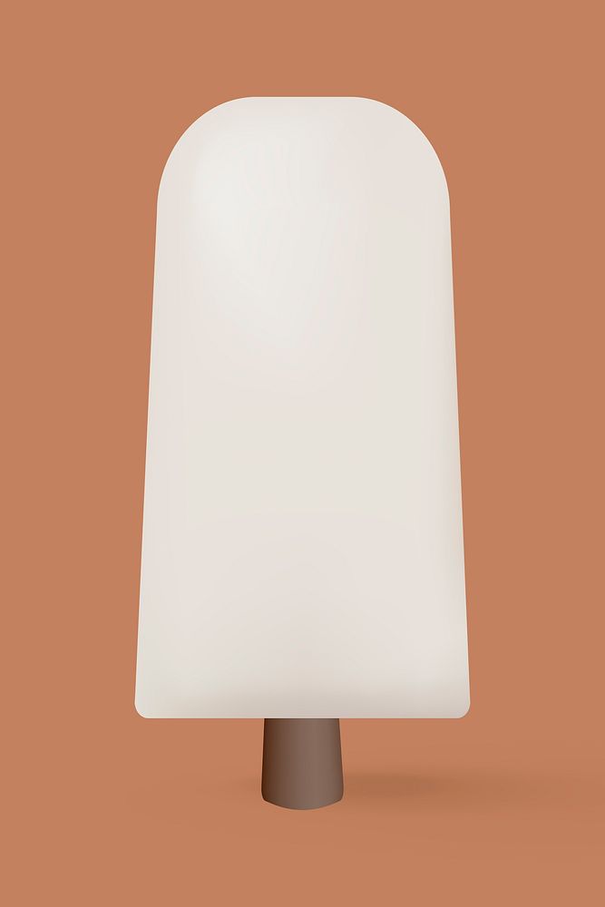 White ice cream, cute 3D design vector