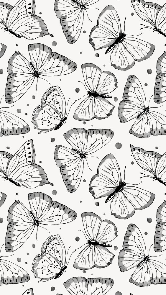 Vintage butterfly mobile wallpaper design