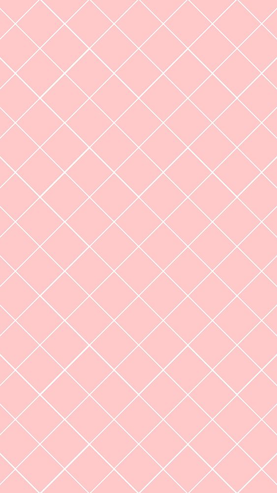 Pink phone, grid pattern, cute minimal design vector