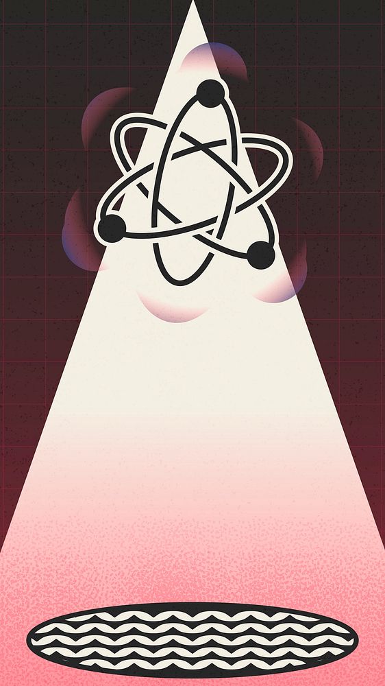 Science iPhone wallpaper, surrealistic art on red background psd