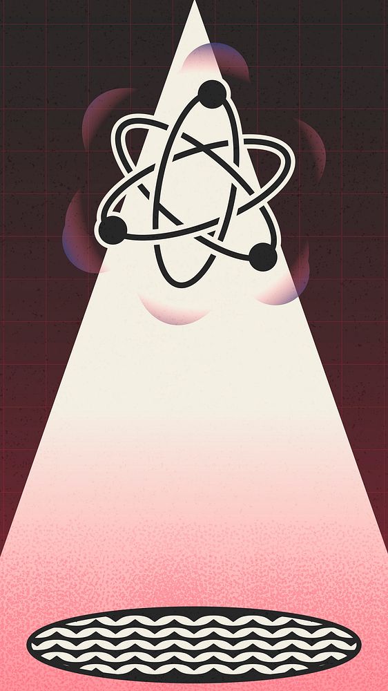 Science iPhone wallpaper, surrealistic art on red background