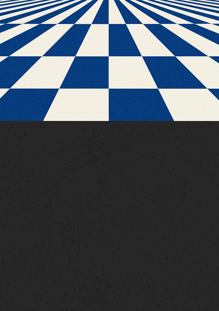 Retro blue checker background, distorted abstract pattern psd