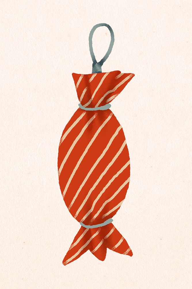 Christmas bauble sticker, cute hand drawn illustration psd