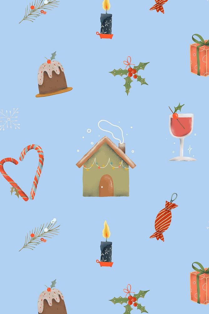 Christmas seamless background, cute holidays season pattern vector